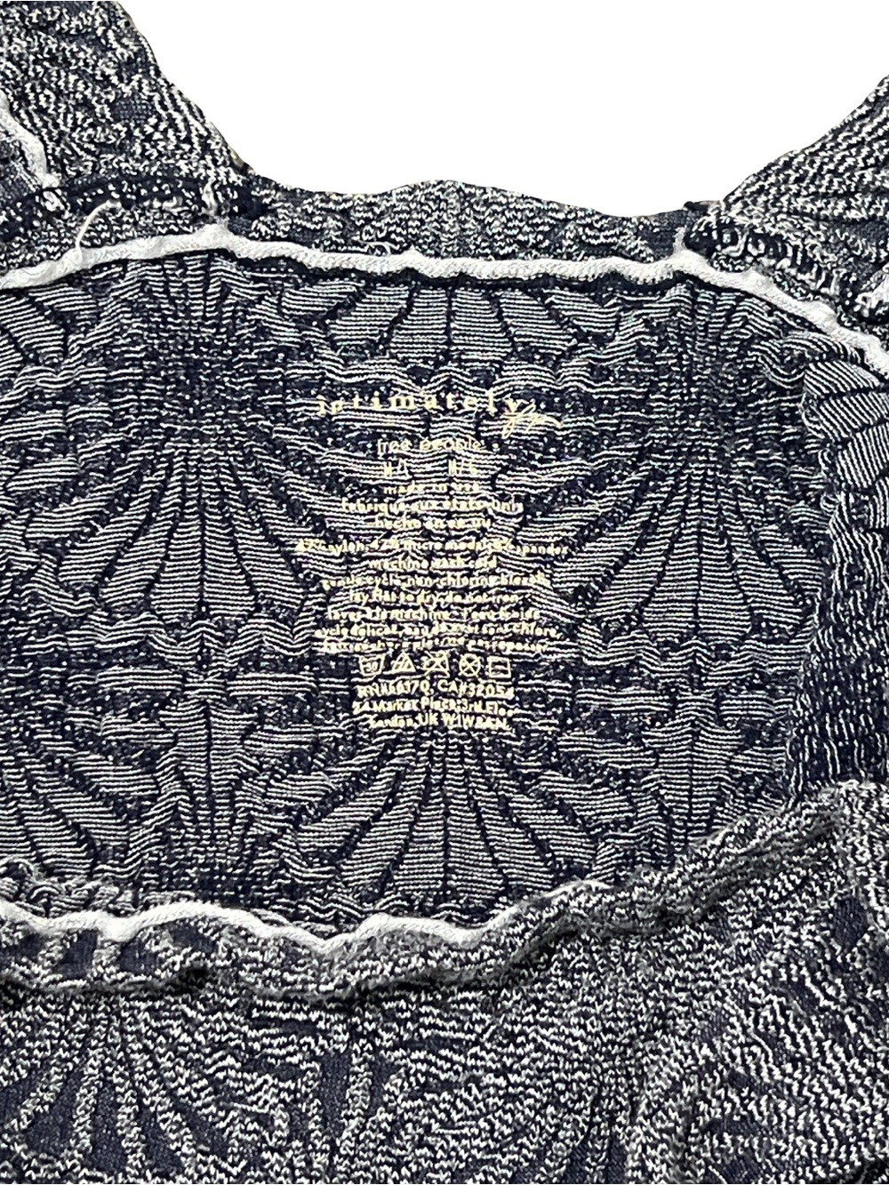 free people Love Letter Jacquard Camisole Top | Navy/ Gray | M/L - Picture 4 of 4